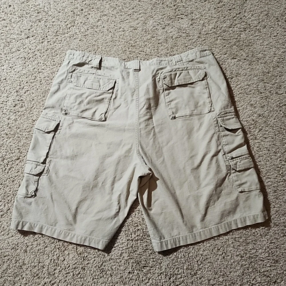 Woolrich Cargo Shorts Mens 42 Beige Ripstop Cotton Buttoned Pockets Spot See Pic